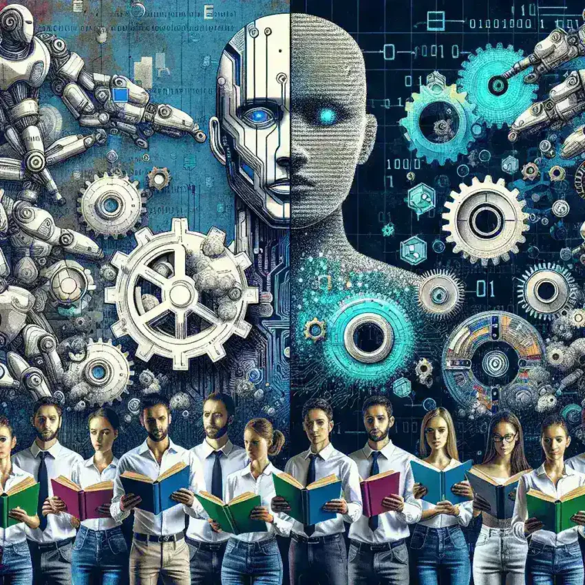 "Image depicting a conference room with publishers discussing challenges and strategies regarding Google's AI content use, highlighting the call for licensing and regulation changes."