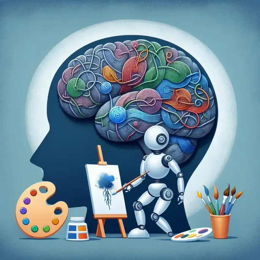 "An illustration depicting a debate among scholars over the rights of AI-generated art, highlighting varying perspectives in academic consensus on intellectual property and creativity."