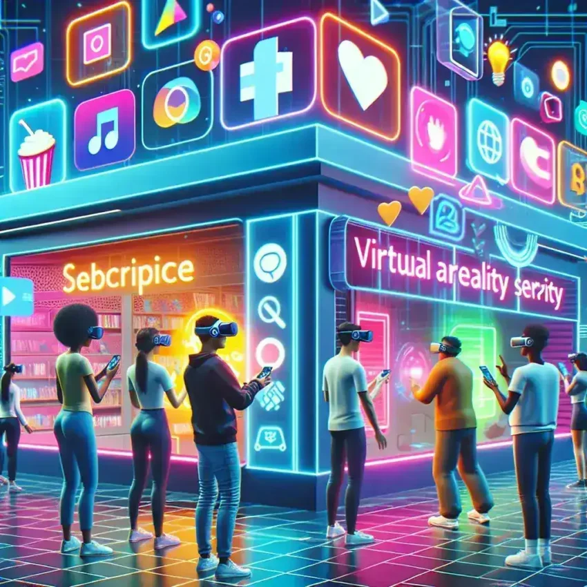 "Meta Quest Store showcasing a variety of third-party VR subscription services available for users, highlighting immersive experiences and diverse gaming options in virtual reality."