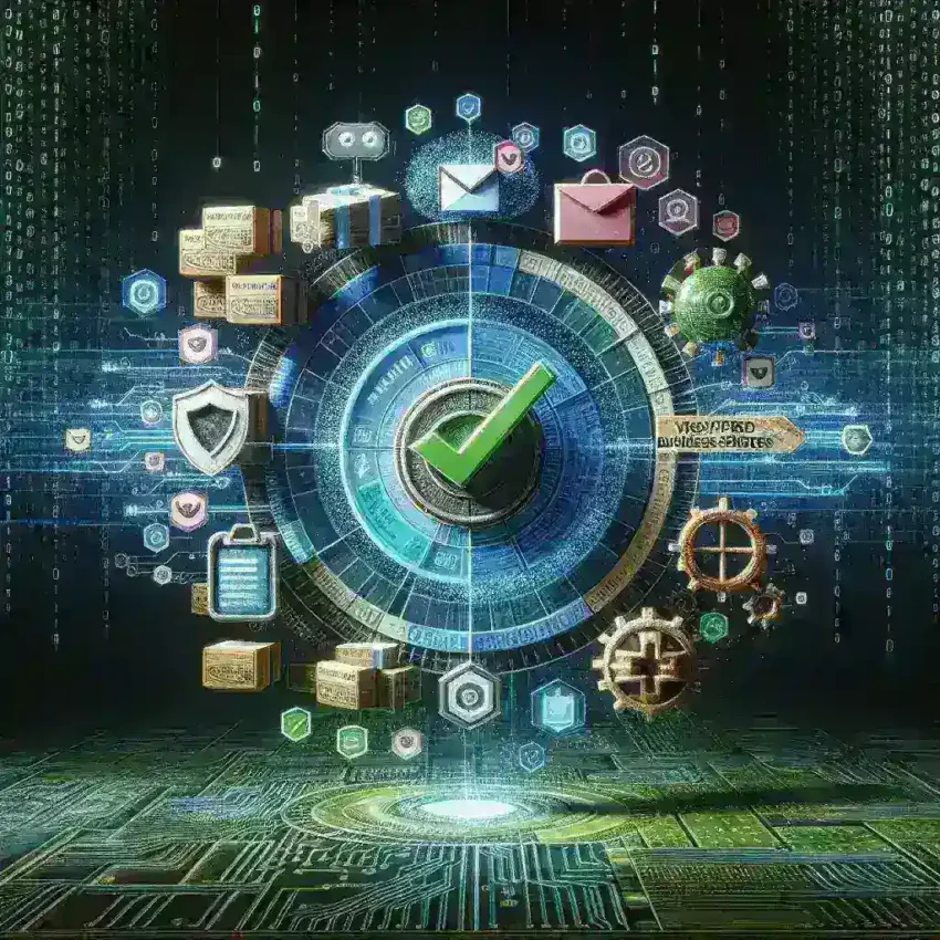 "RCS Messaging interface showcasing verified business sender features and spam control options, illustrating the enhanced user experience and security in digital communication."